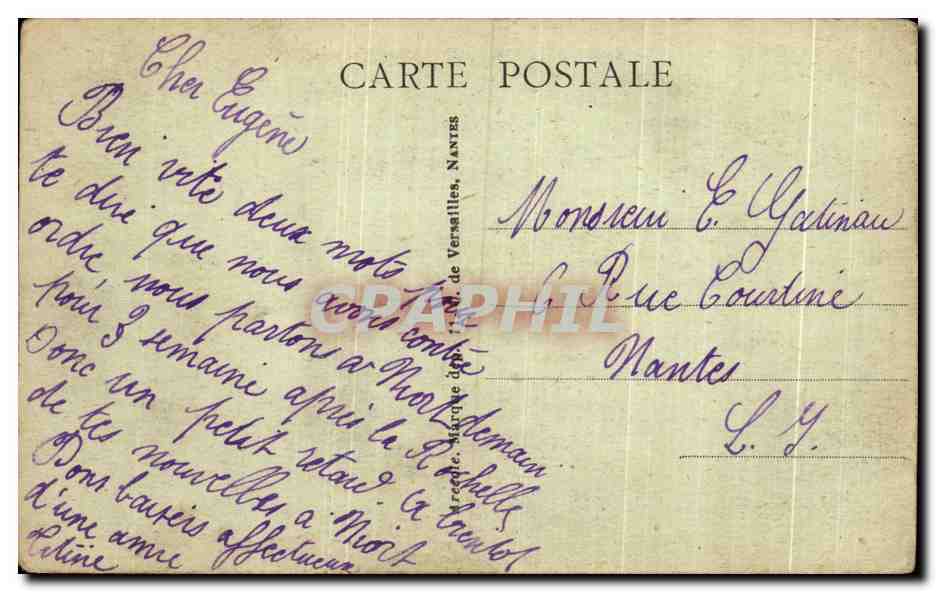 Poitiers - La Place d'Armes et la rue des Grandes Ecoles — éditeur imprimeur de Versailles, n°29 — Rückseite