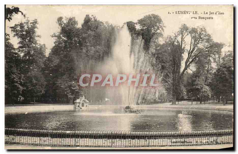 CPA Luneville Le Jet D'Eau Bosquets