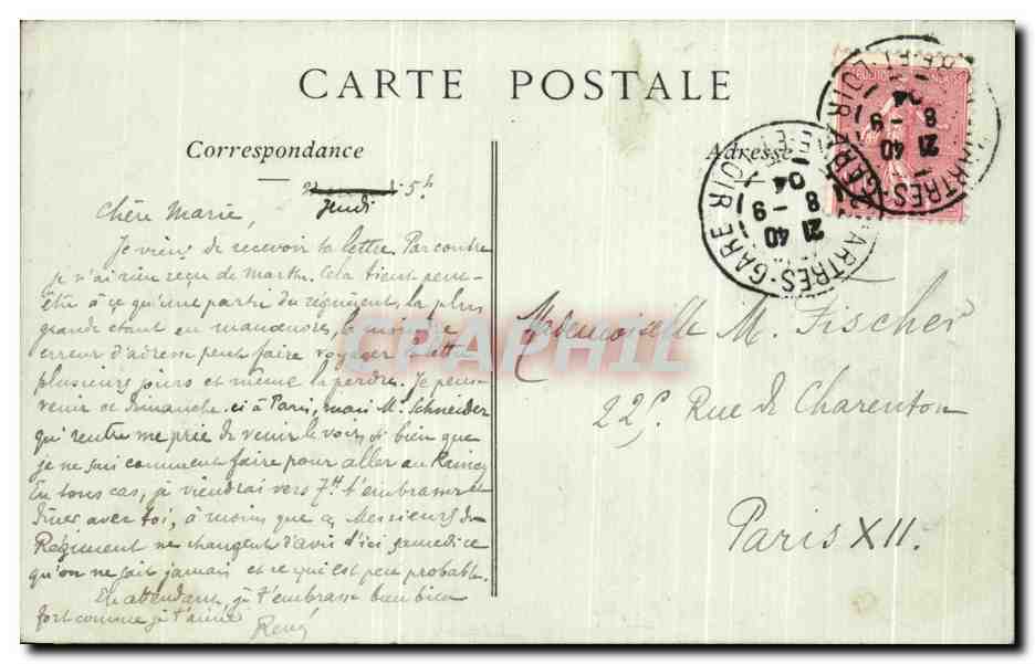 CPA Chartres Vue Prise Sur L'Eure Lavoir — Rückseite