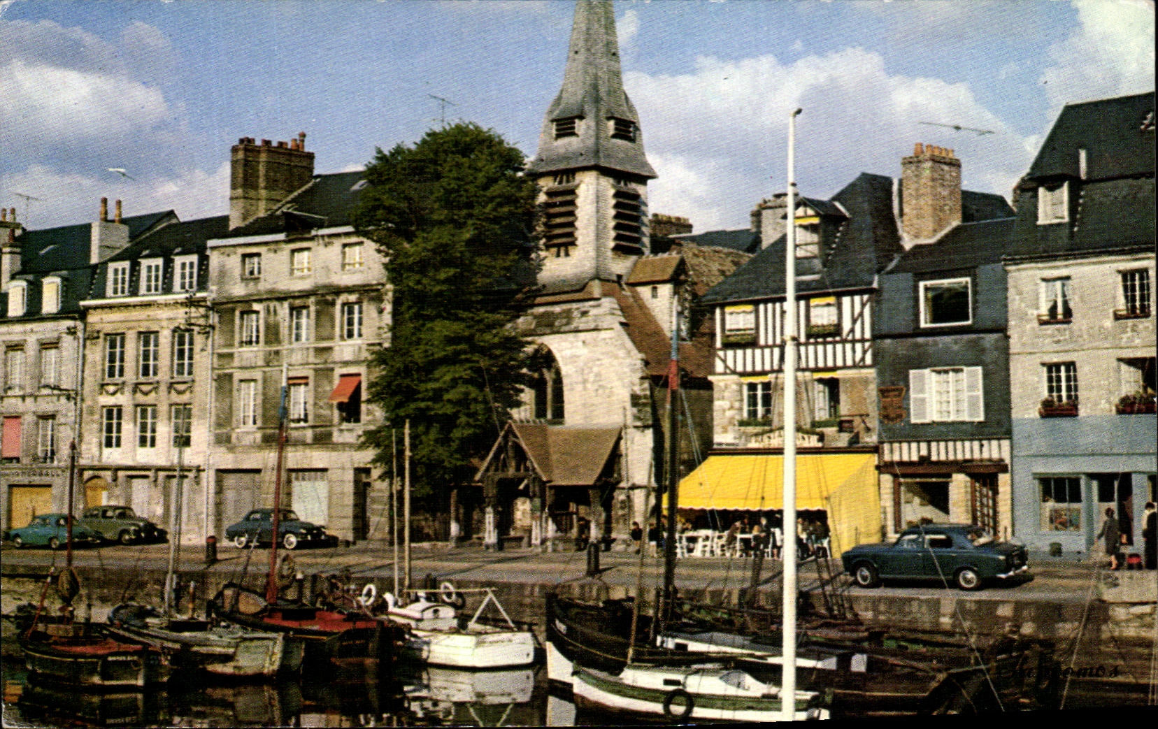 Honfleur — Vue du Vieux Bassin et de l'Église Saint-Étienne — Édition Sapceomos