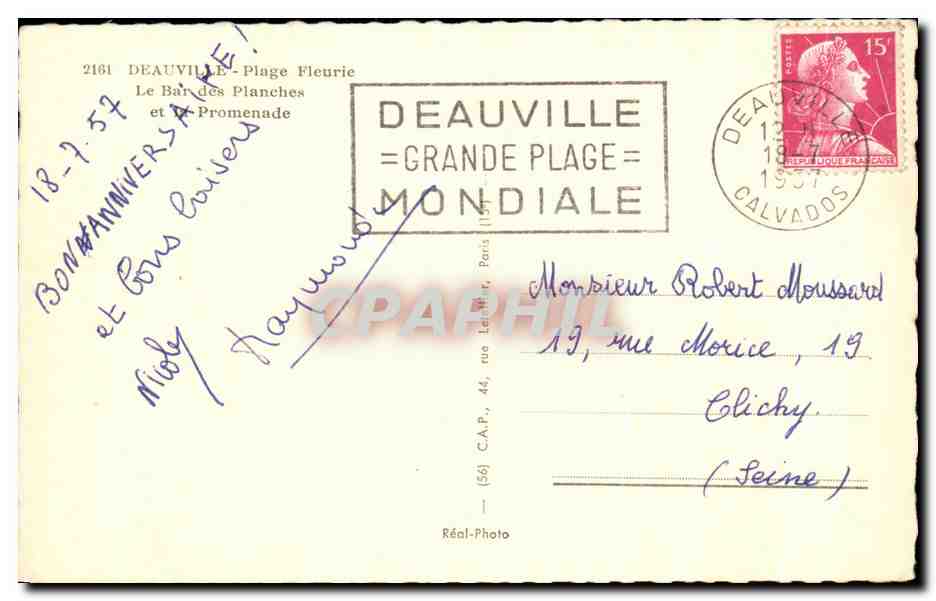 Deauville — Flowering Beach and Promenade — Cap — Back