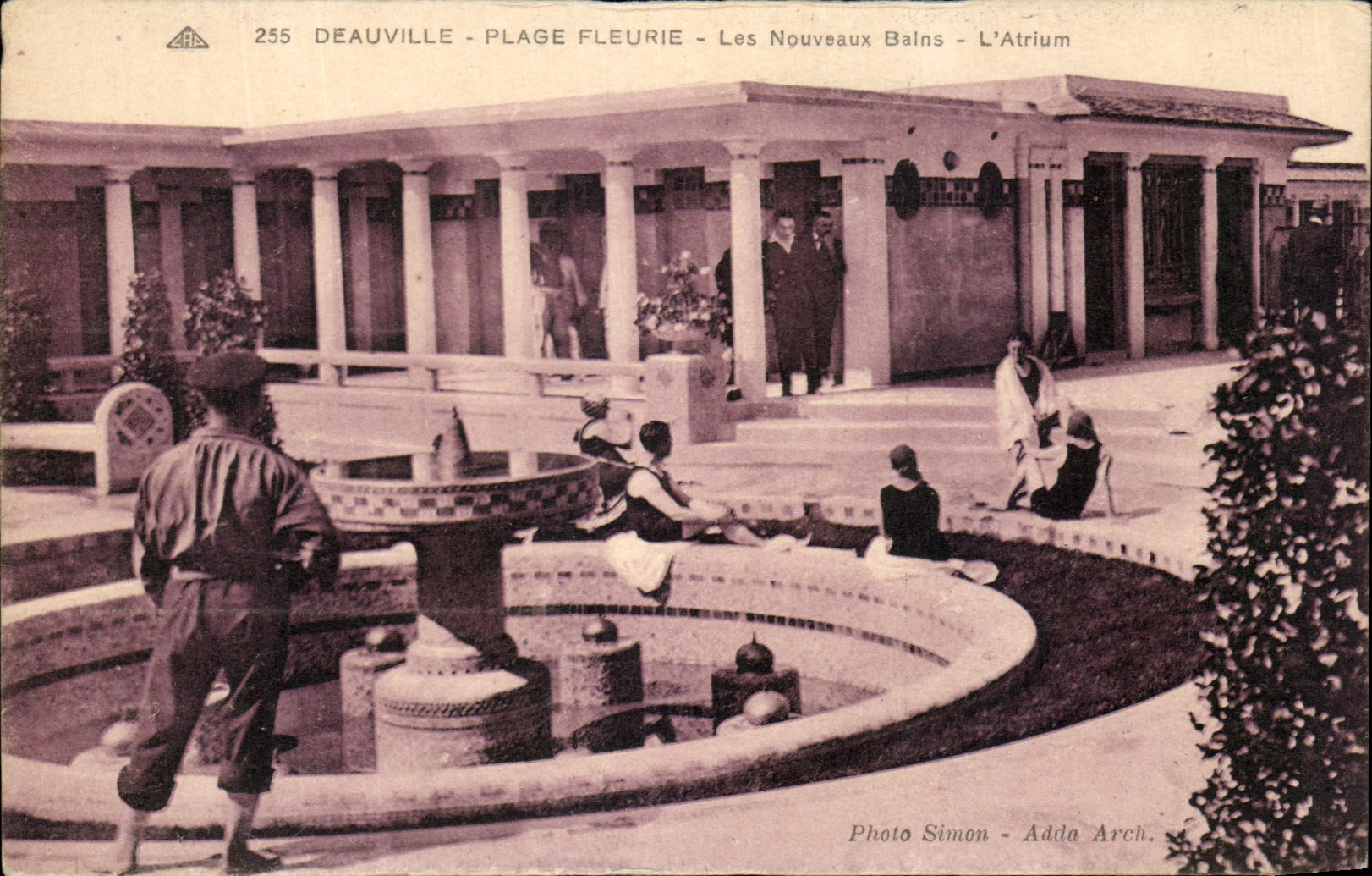 Vintage Postcard Deauville Beach Fleurie Les Nouveaux Bains