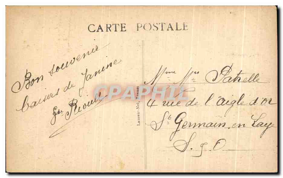 Avranches — Le Jardin public et Vue sur la Baie du Mont St Michel — éditeur Laurent-Nel, n° 3184 — Verso