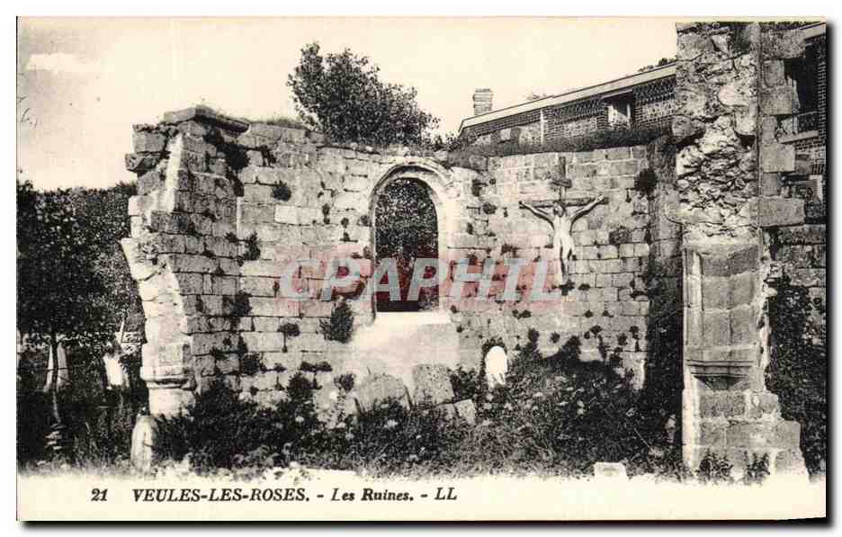 CPA Veules Les Roses Les Ruines Christ