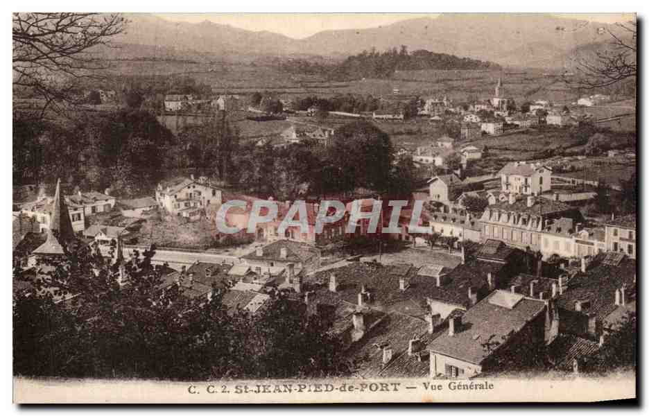 St-Jean-Pied-de-Port — Vue Générale — Carrache, éditeur Pau