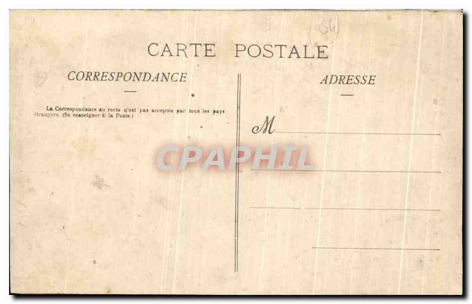 CPA Pau Le Chateau et Le Boulevard du Midi Vue de la Saligue — Verso