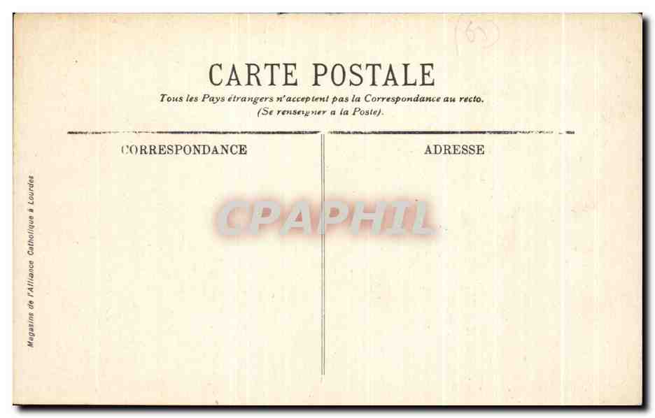 CPA Lourdes Le Lac Pecheurs — Verso