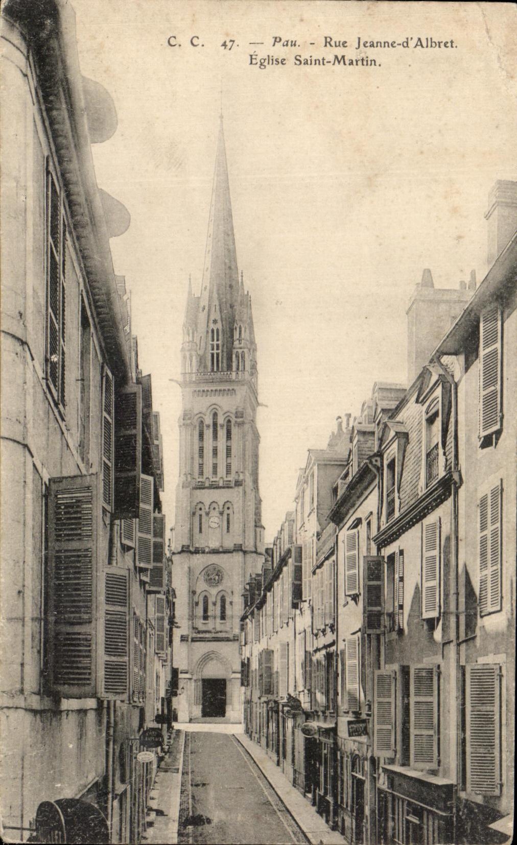 Pau - Rue Jeanne-d'Albret — Église Saint-Martin — C.C. 47