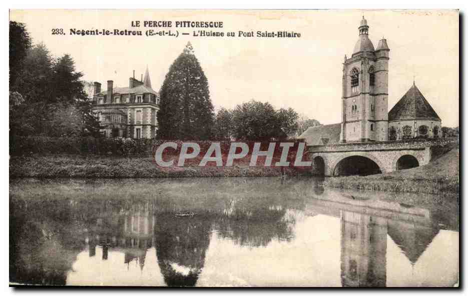 Cartolina d'epoca Le Perche Pittoresque Nogent le Rotrou l'Huisne au Pont Saint Hilaire