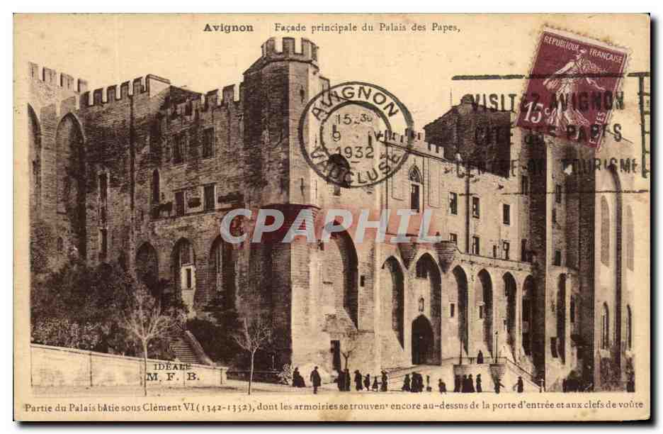CPA Avignon Facade principale du Palais des Papes