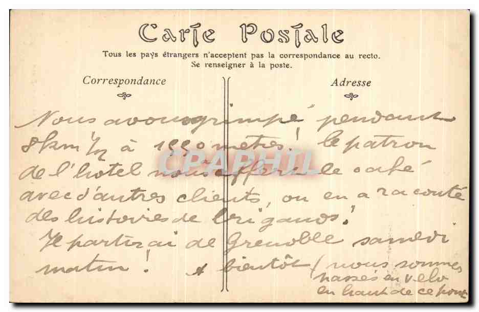 CPA Grande Chartreuse Le Pont Saint Bruno — Rückseite