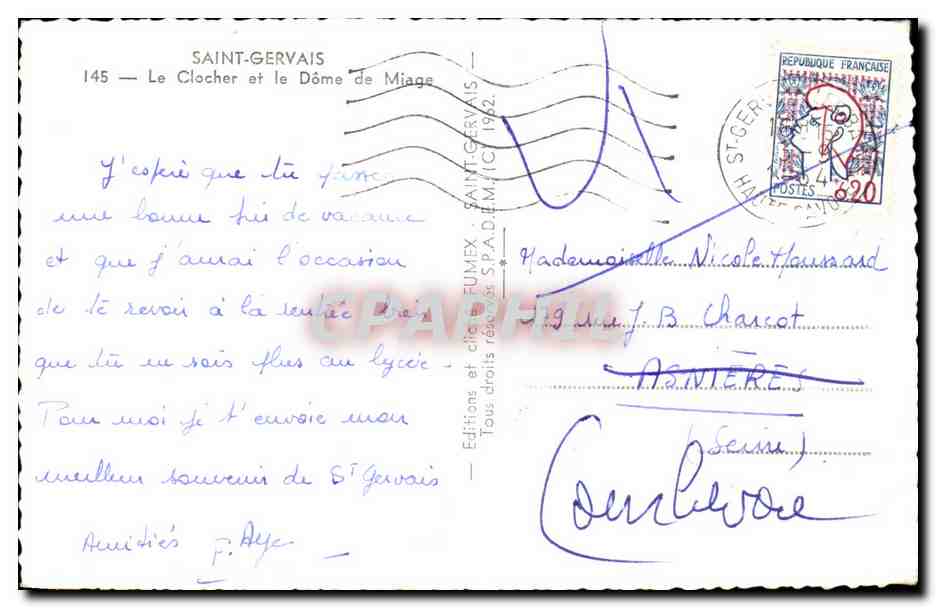 Saint-Gervais — De Klok en het Domein van Miage — Uitgaven Flah — Achterkant