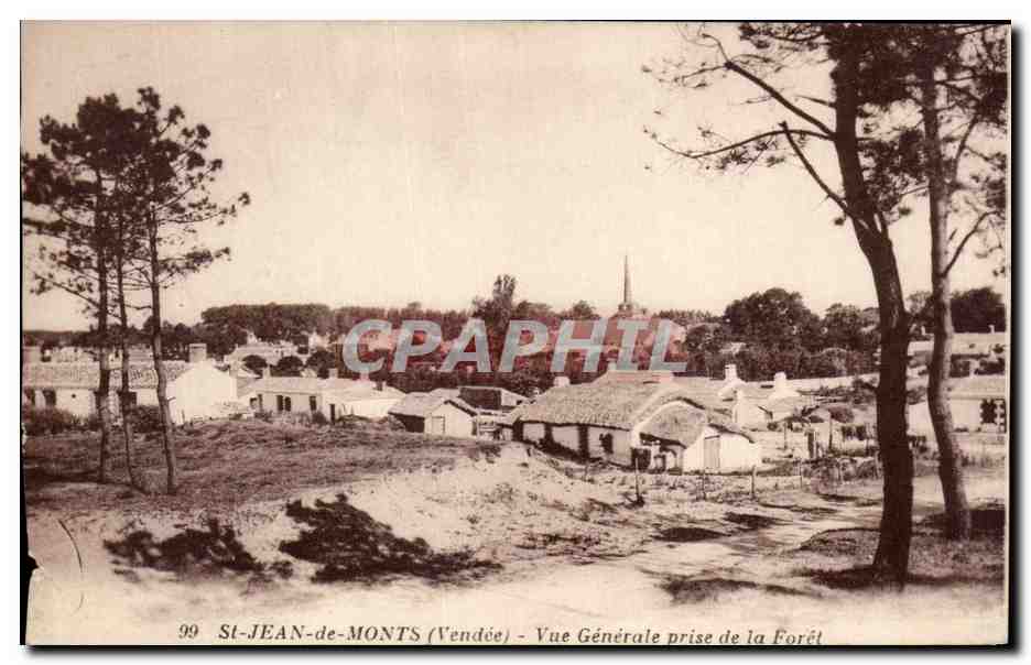 CPA St Jean de Monts Vue Generale Prise de la Fort