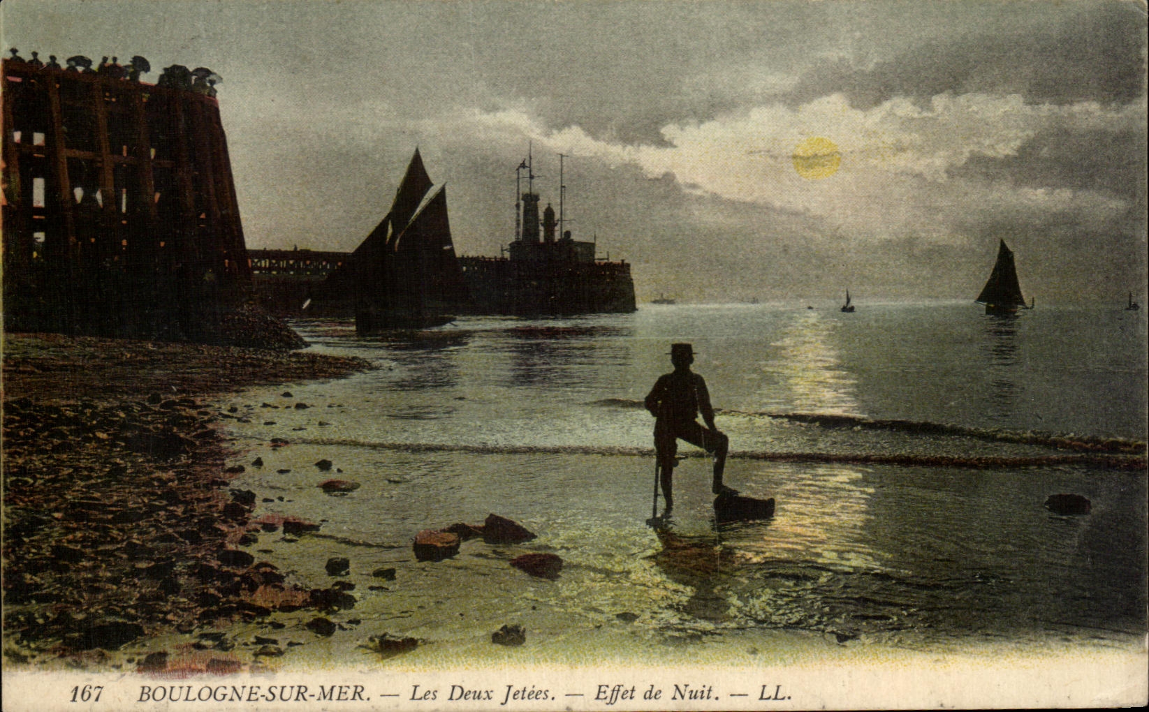 Boulogne-sur-Mer — Les Deux Jetées — Effet de Nuit — LL.