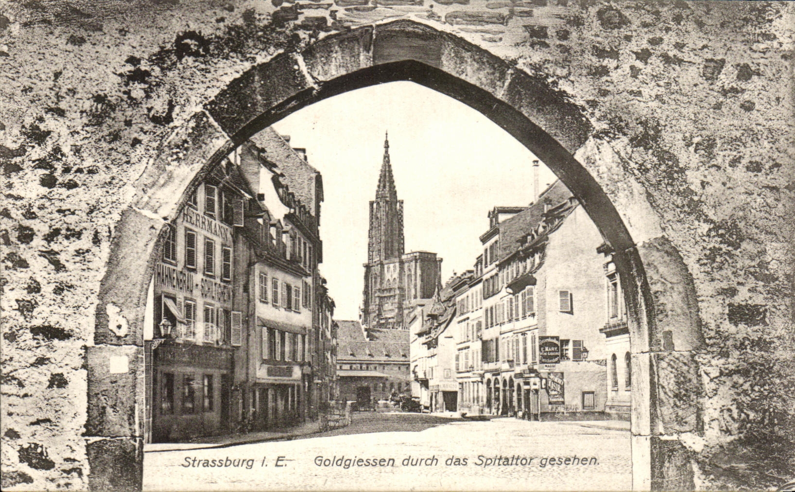 CPA Strassburg Goldgiessen Durch Das Spltattor Gesehen