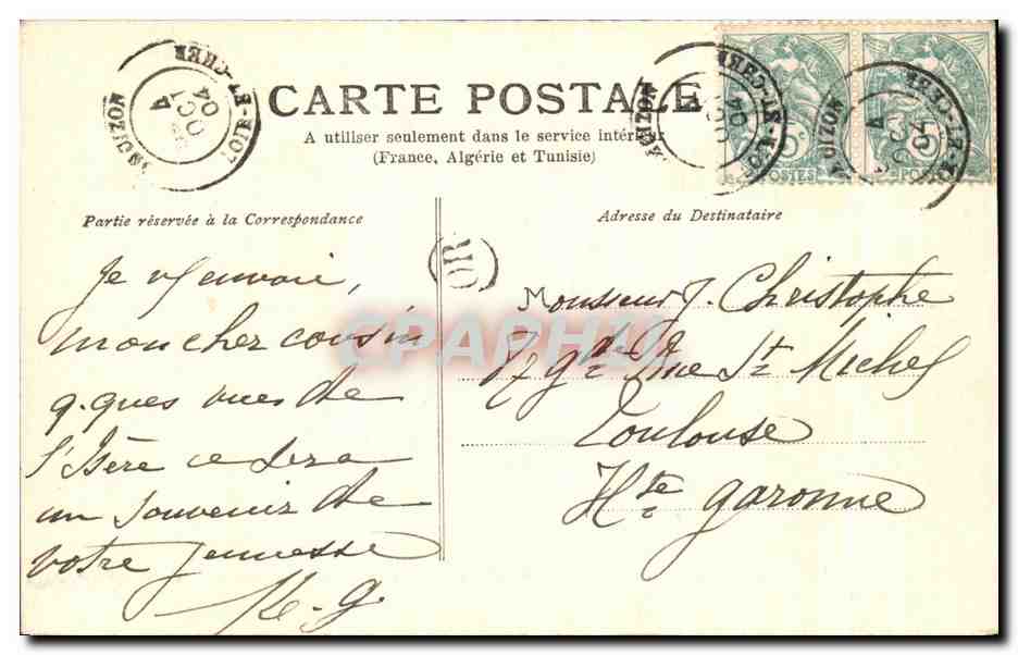CPA Grenoble Les Quais Et Le St Eynard — Verso