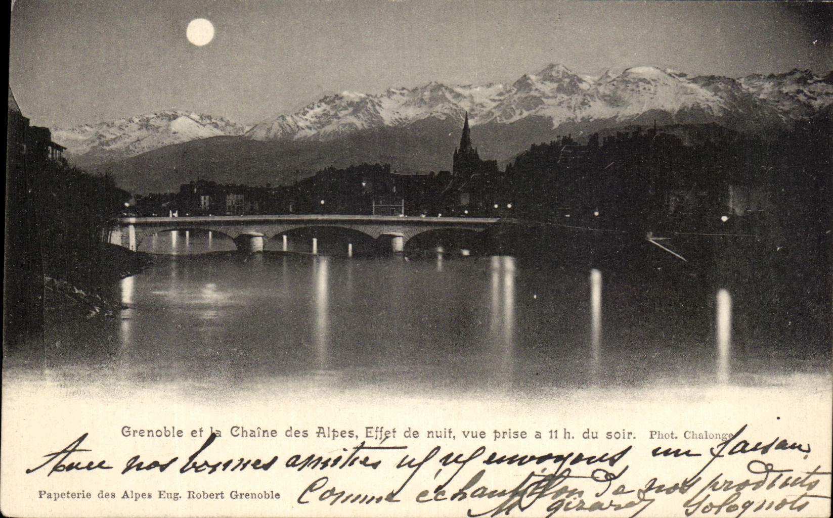 CPA Grenoble Et La Chaine Des Alpes Effet De Nuit