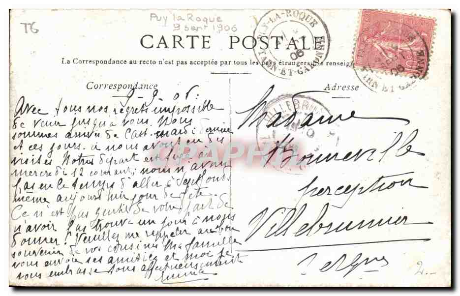 CPA Versailles L'Orangerie — Verso