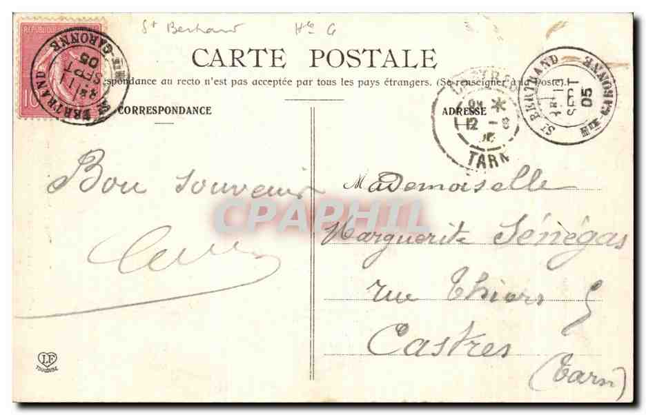 CPA Les Pyrenees St Bertrand De Comminges Le Chapitre — Verso