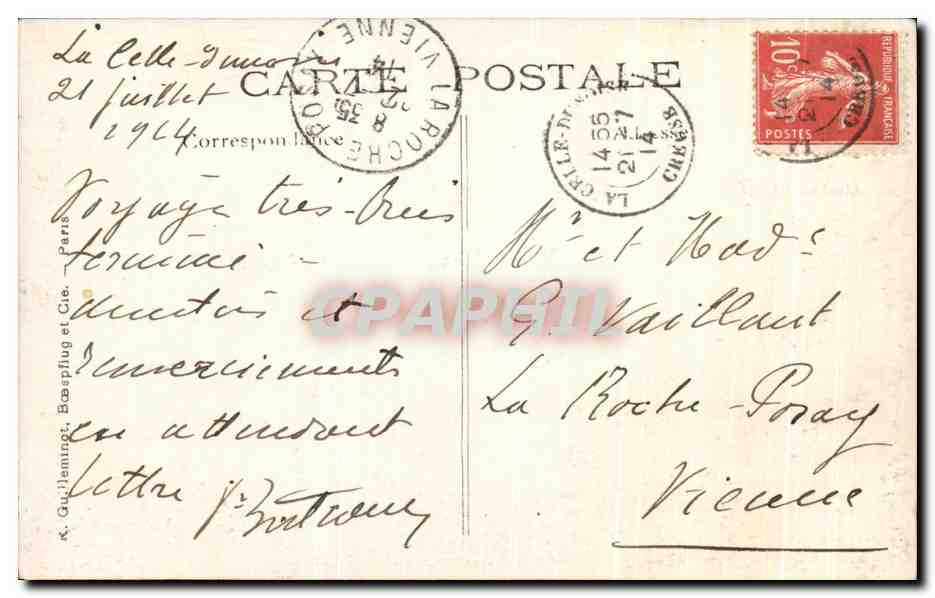 CARTE PHOTO Indre et Loire Chateau La Celle  — Rückseite