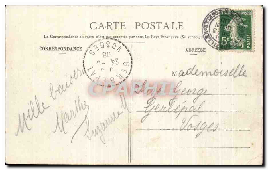 CPA Les Hautes Voeges Le Temple Au Sommet Du Donon  — Back