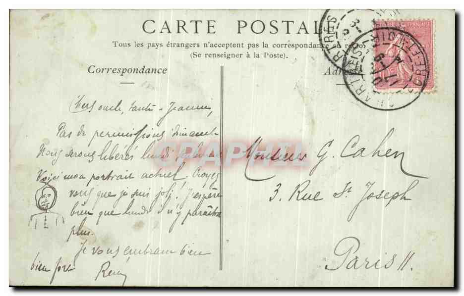 CPA Chartres Vieille Rue Saint Yves — Rückseite