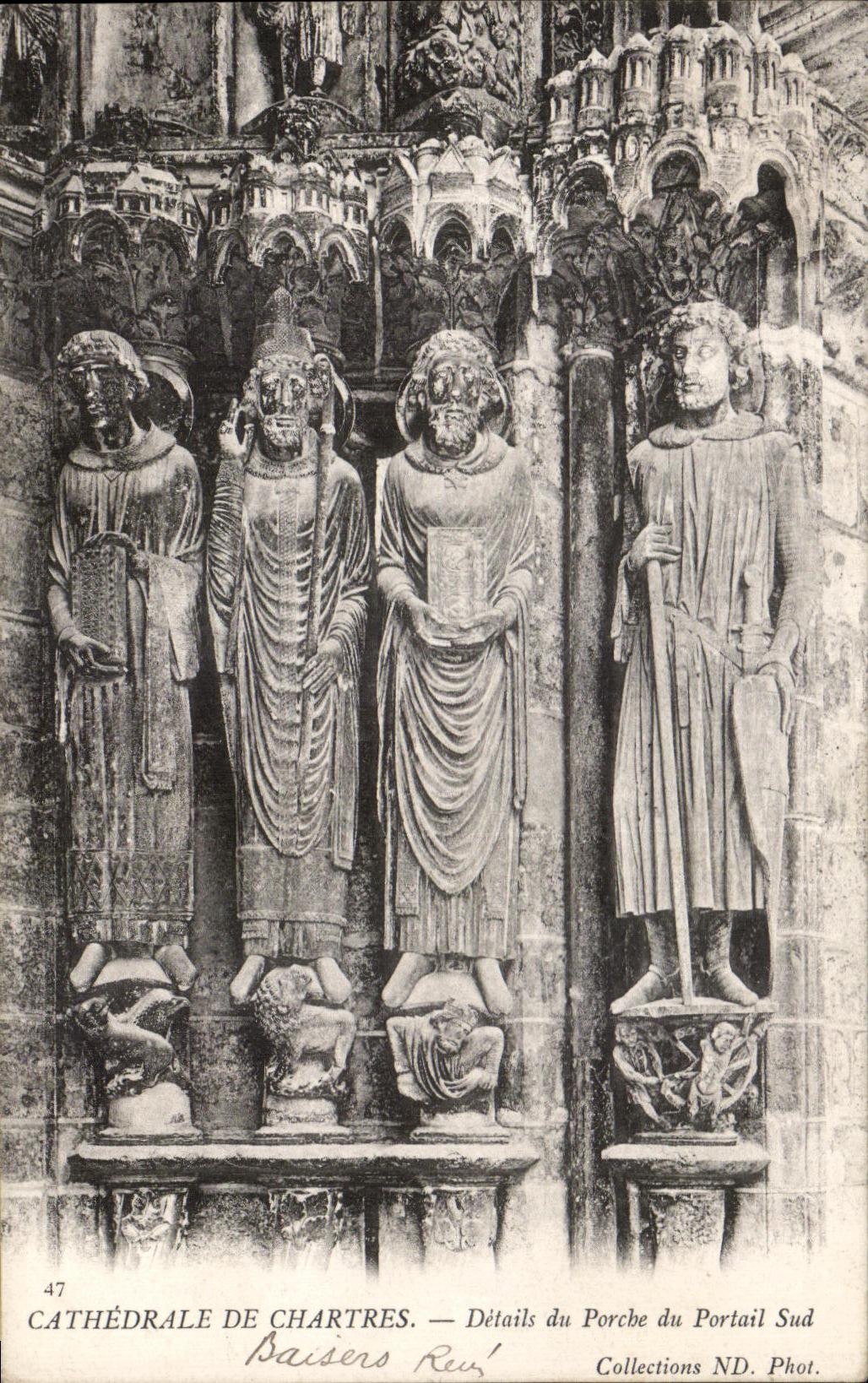 Cathédrale de Chartres — Détails du Porche du Portail Sud — Collections ND. Phot.