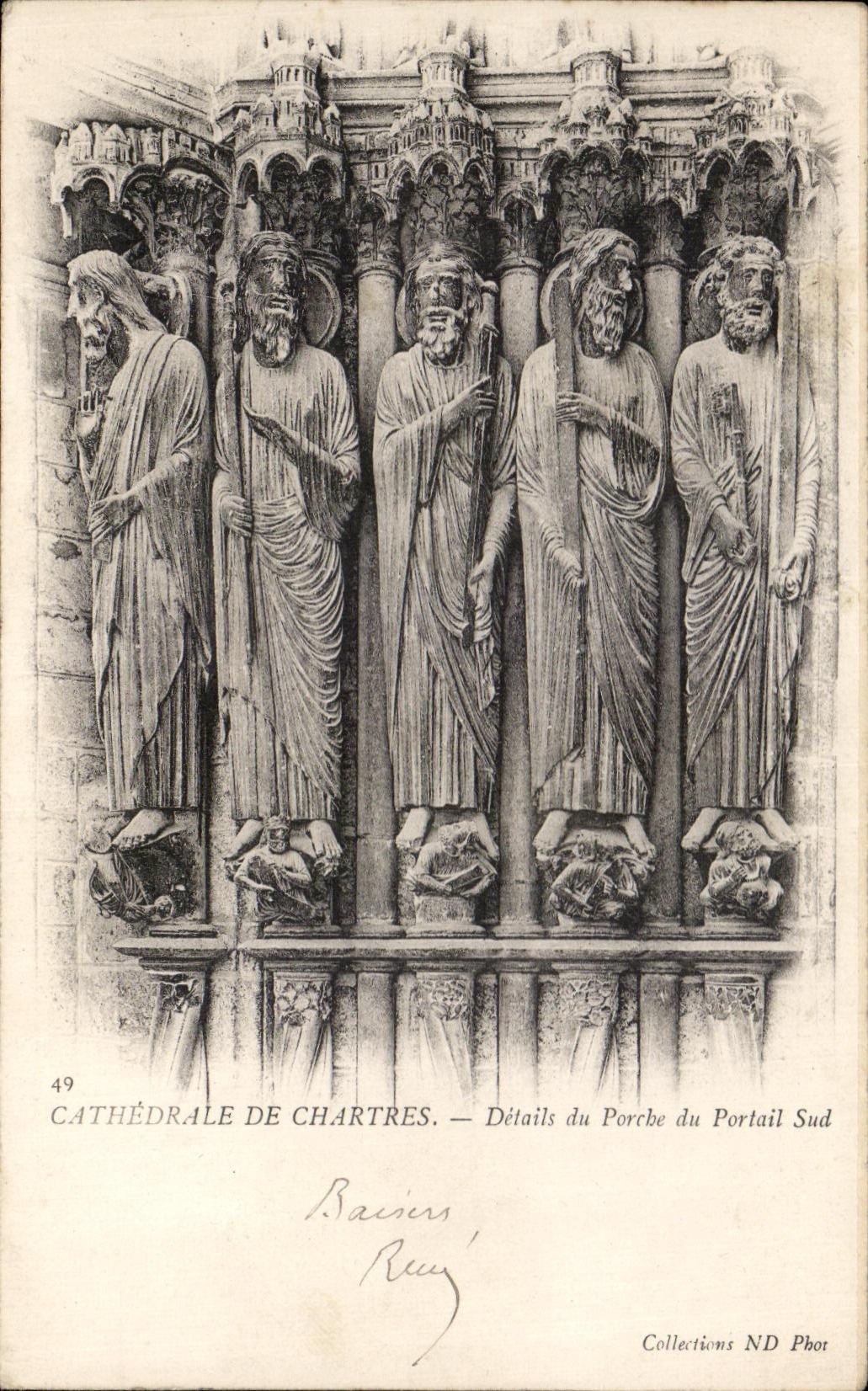 CPA Cathedrale De Chartres Details Du Porche Du Portail Sud