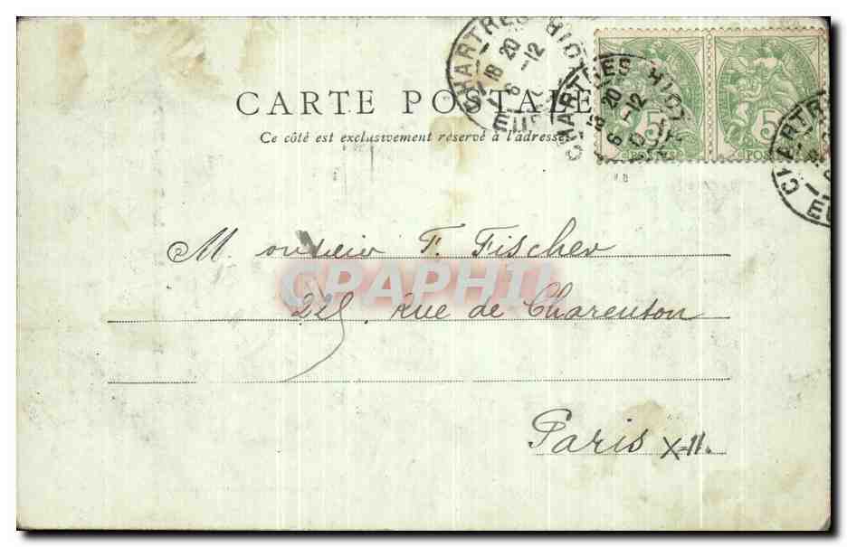 CPA Chartres Escalier De La Reine Berthe — Verso