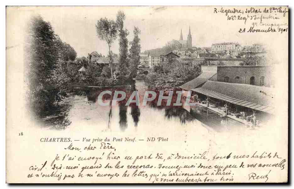 CPA Chartres Vue Prise Du Pont Nef Lavoir 