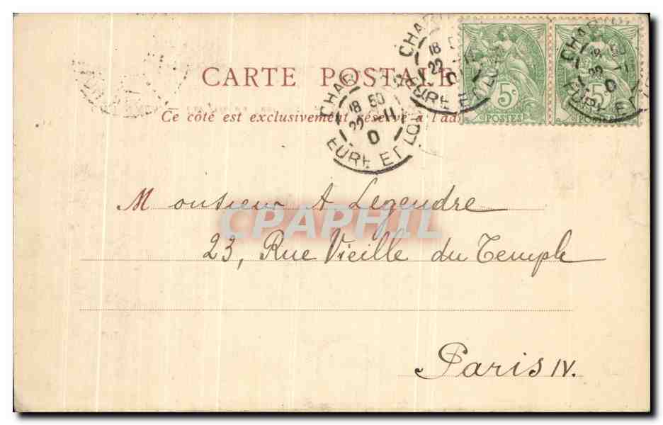 CPA Chartres Vue Prise Du Pont Nef Lavoir  — Rückseite