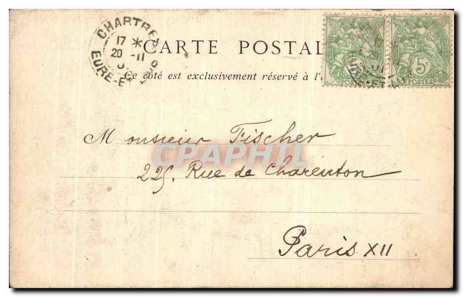 CPA Chartres La Cathedrale — Rückseite