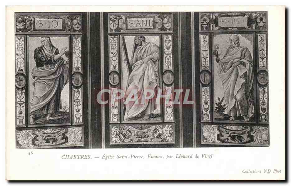 CPA Chartres Eglise Saint Pierre Emaux par Leonard de Vinci