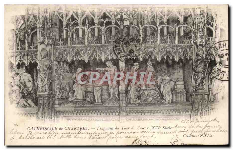 CPA Cathedrale de Chartres Fragment du Tour du Choeur