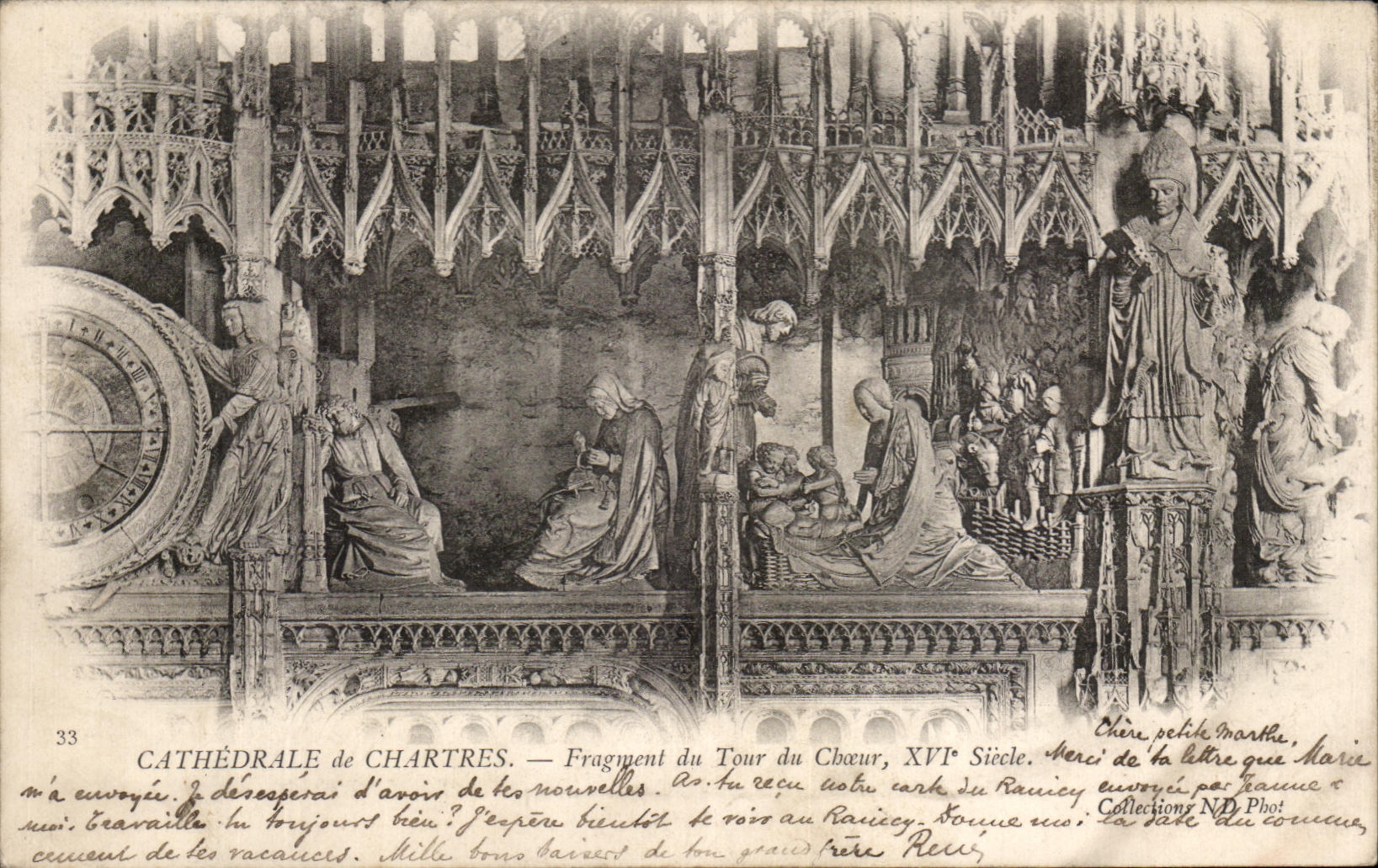 CPA Cathedrale de Chartres Fragment du Tour du Choeur