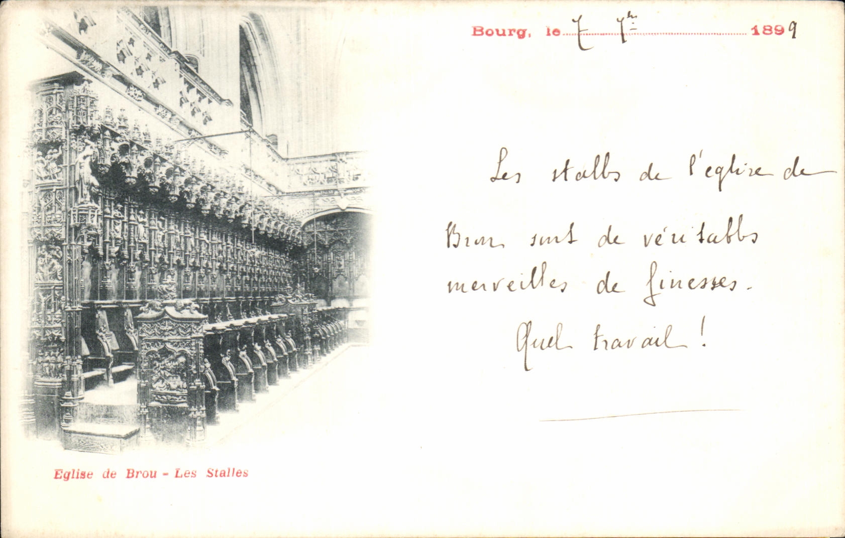 CPA Bourg le Eglise de Brou Les Stalles Carte 1899
