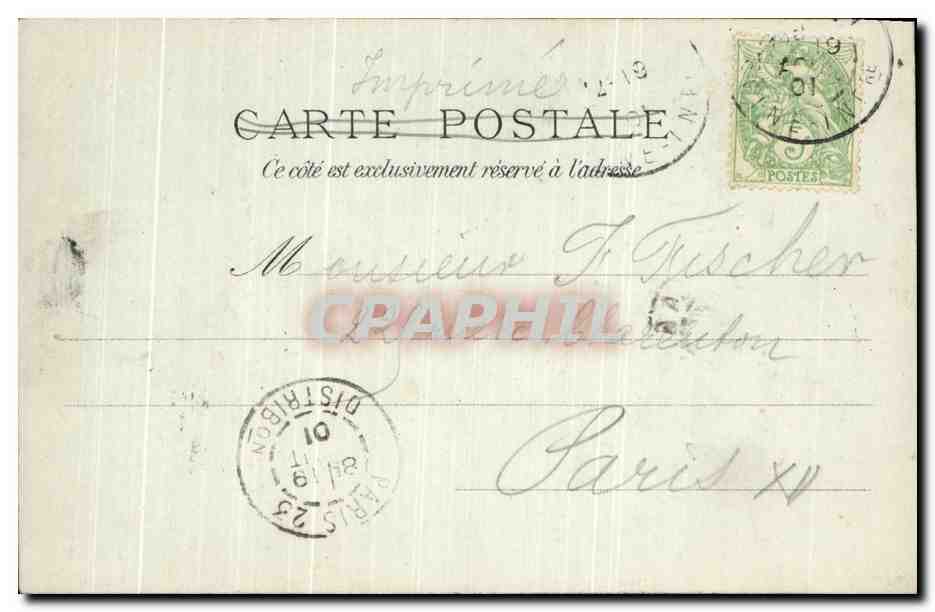 CPA Rouen Cathedrale Portail des Libraires — Verso