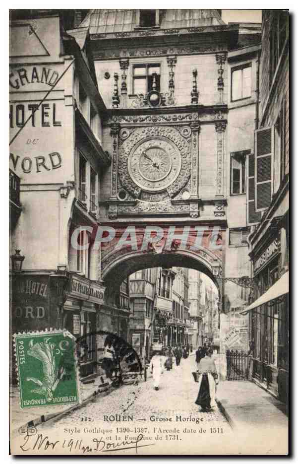 CPA Rouen Grosse Horloge 