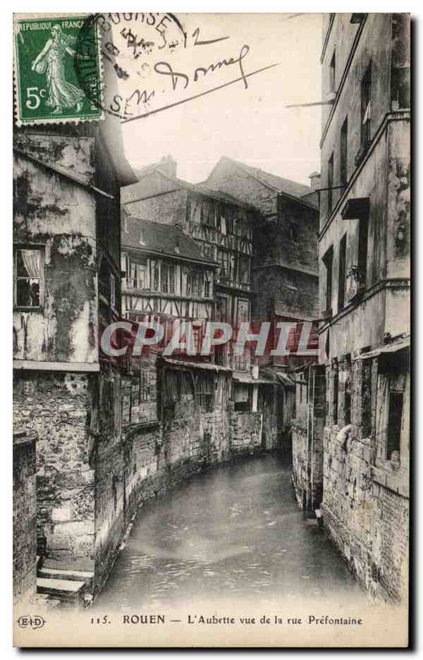 CPA Rouen L'Aubette vue de la rue Prefontaine