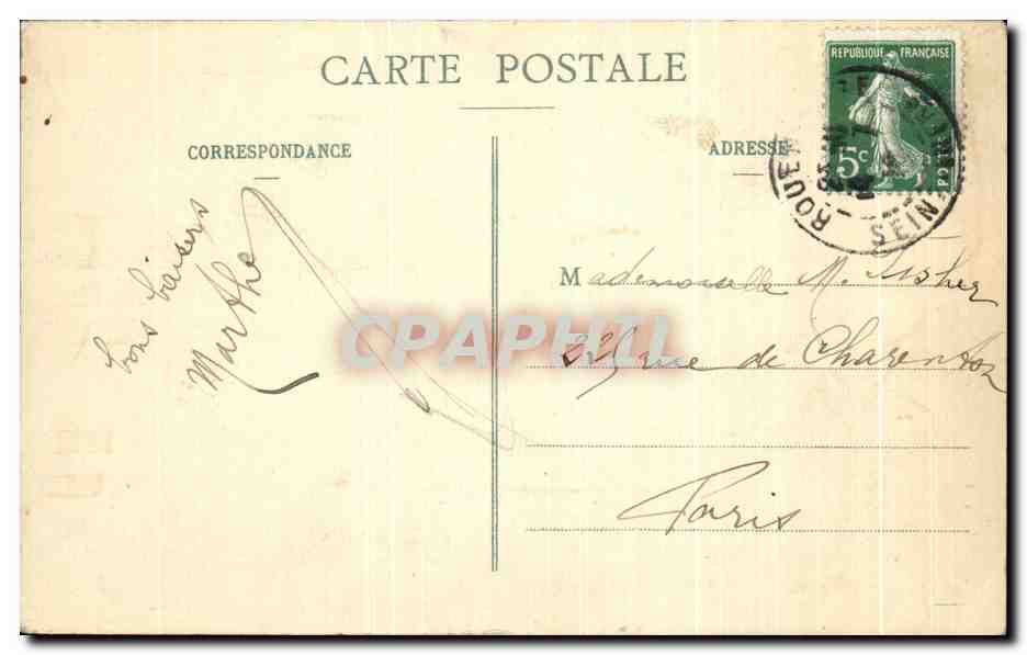 CPA Environs De Rouen Bonsecours L'eglise Et Le Jardin Du Funiculaire — Rückseite