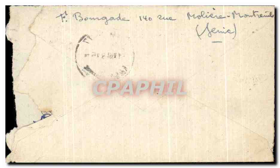 Lettre Marianne de Gandon 10f Paris 31 12 48 pour Miny en Pleneuf — Rückseite