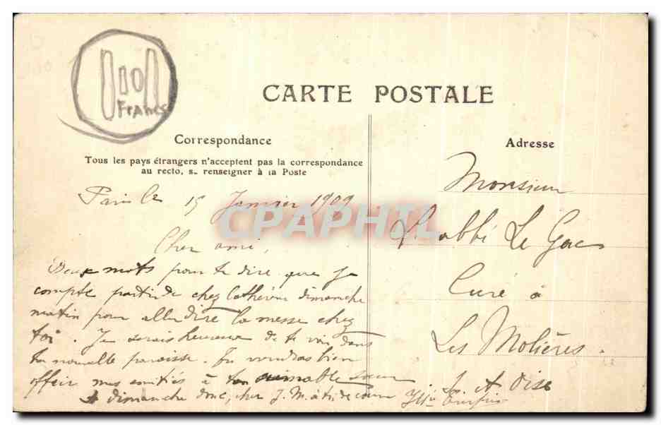 CPA L'aeroplane Bleriot Aviation 18 decembre 1907 — Rückseite