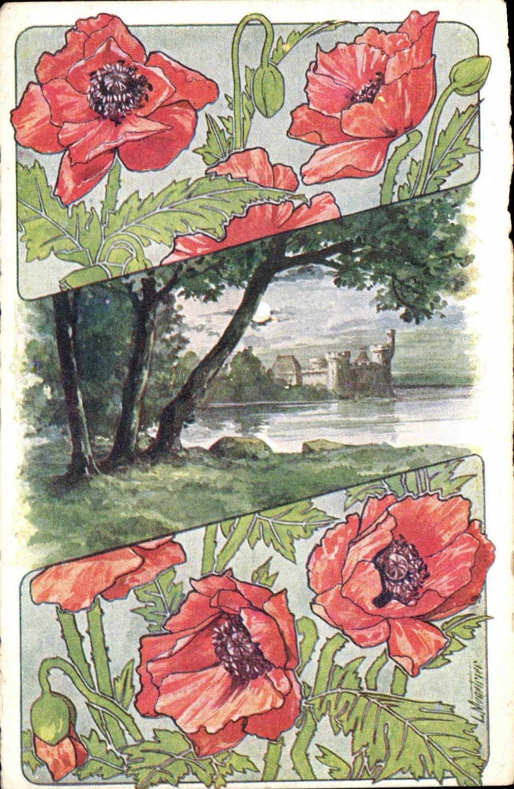 CPA Fantaisie Fleurs Menetrier