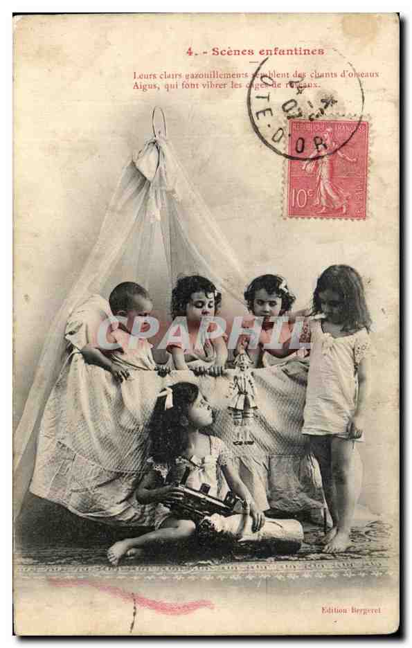 CPA Scenes enfantines Enfants Train 