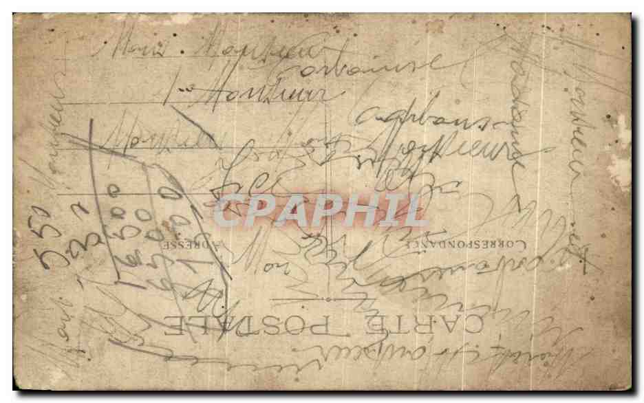CARTE PHOTO Enfants Foule  — Rückseite