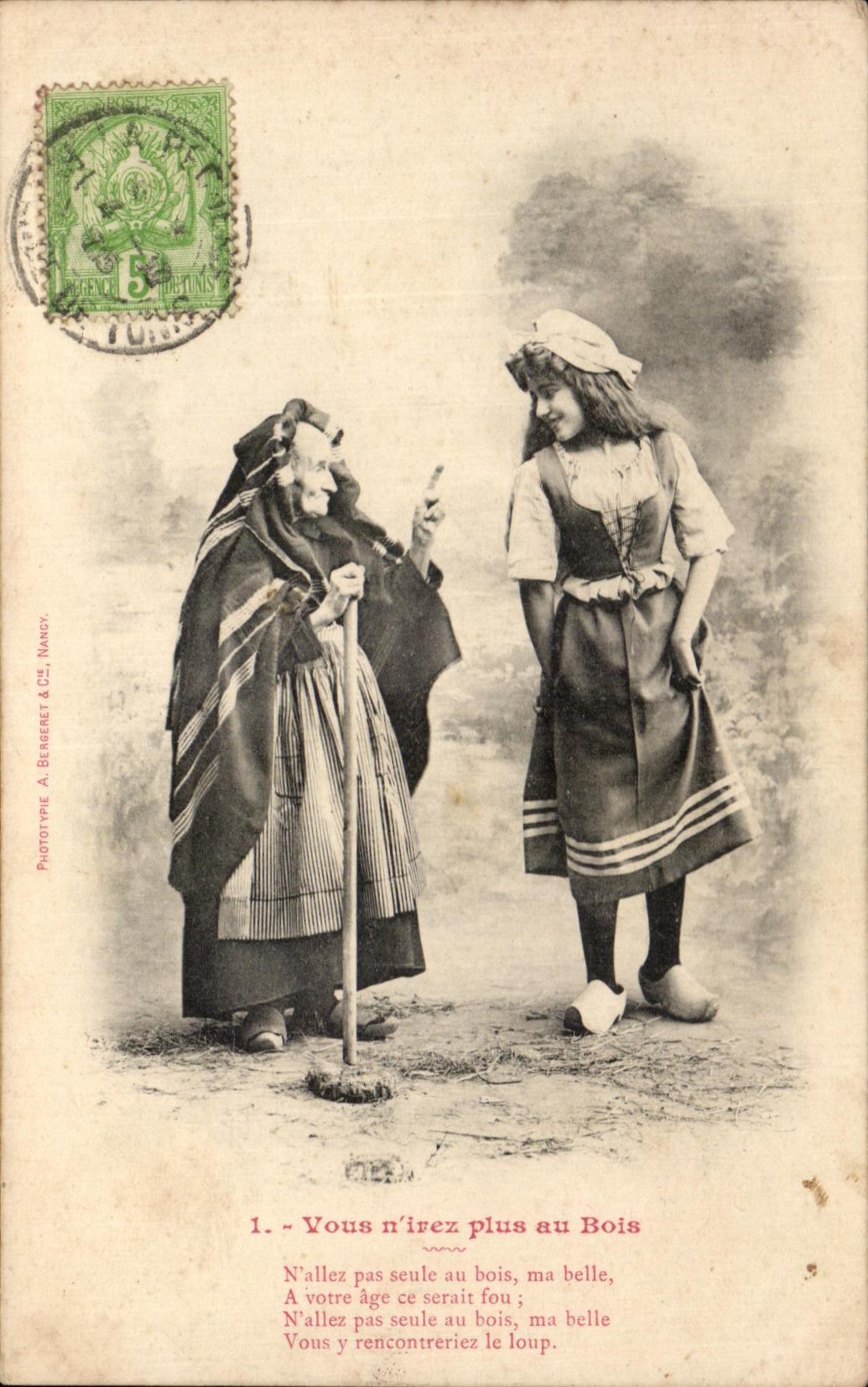 CPA Yous n'irez plus au Bois Femme et enfant