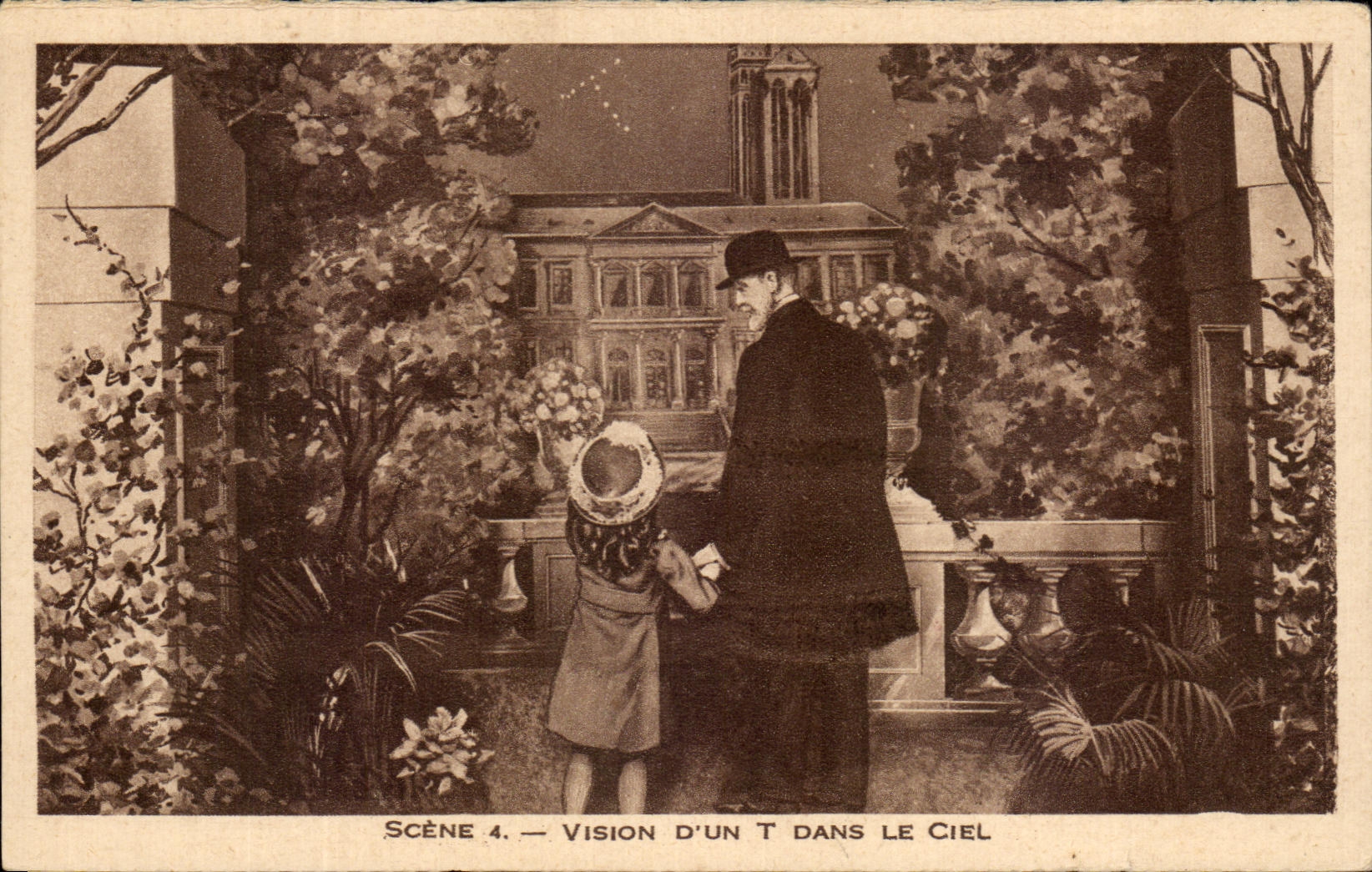 CPA Scene Vision D'un T Dans Le Ciel Lisieux Diorama Sainte Therese de l'Enfant Jesus
