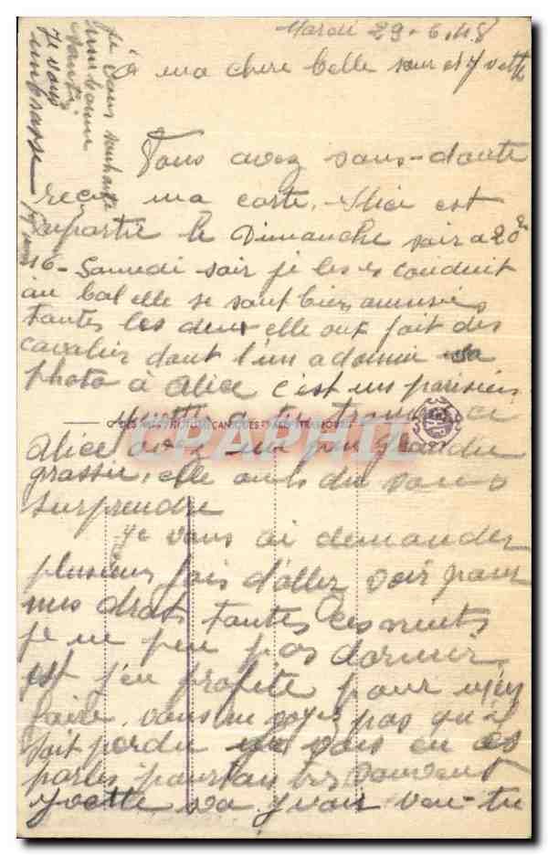 CPA Vichy Hotel Pavillon de Sevigne — Verso