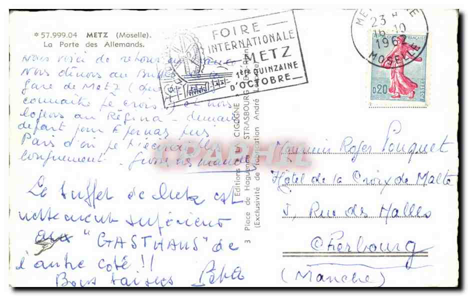 La Porte des Allemands — Metz — Éditions de Haguenau, n°57.999.04 — Verso