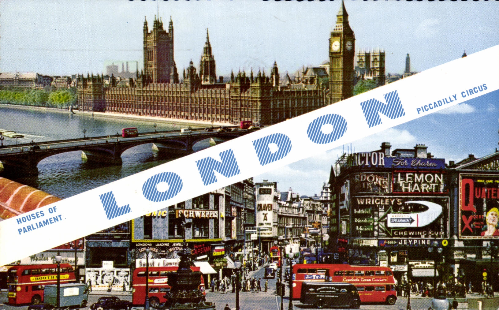 CPSM Houses of London Piccadilly circus Houses of Parliament